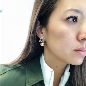 ANTHROPOLOGIE crystal petal earrings